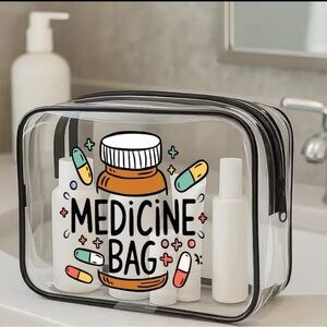 Clear Medicine Bag with Black Trim